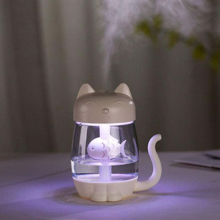 3-in-1 Cat & Fish Ultrasonic LED Humidifier – USB Aroma Diffuser with Timer