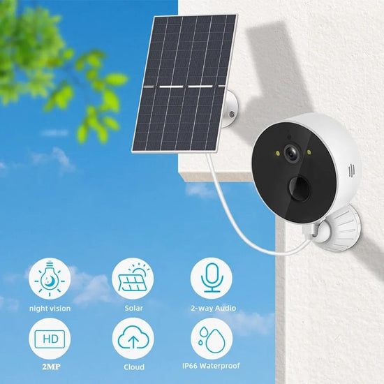 1080P Solar-Powered WiFi Outdoor Camera with Night Vision & Two-Way Audio