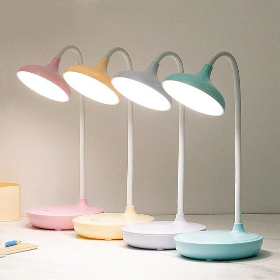 Adjustable LED Desk Lamp - Eye-Care Reading Light with Touch Control and Dimmable Features
