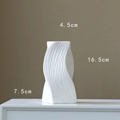 Modern Nordic-Style White Ceramic Vase